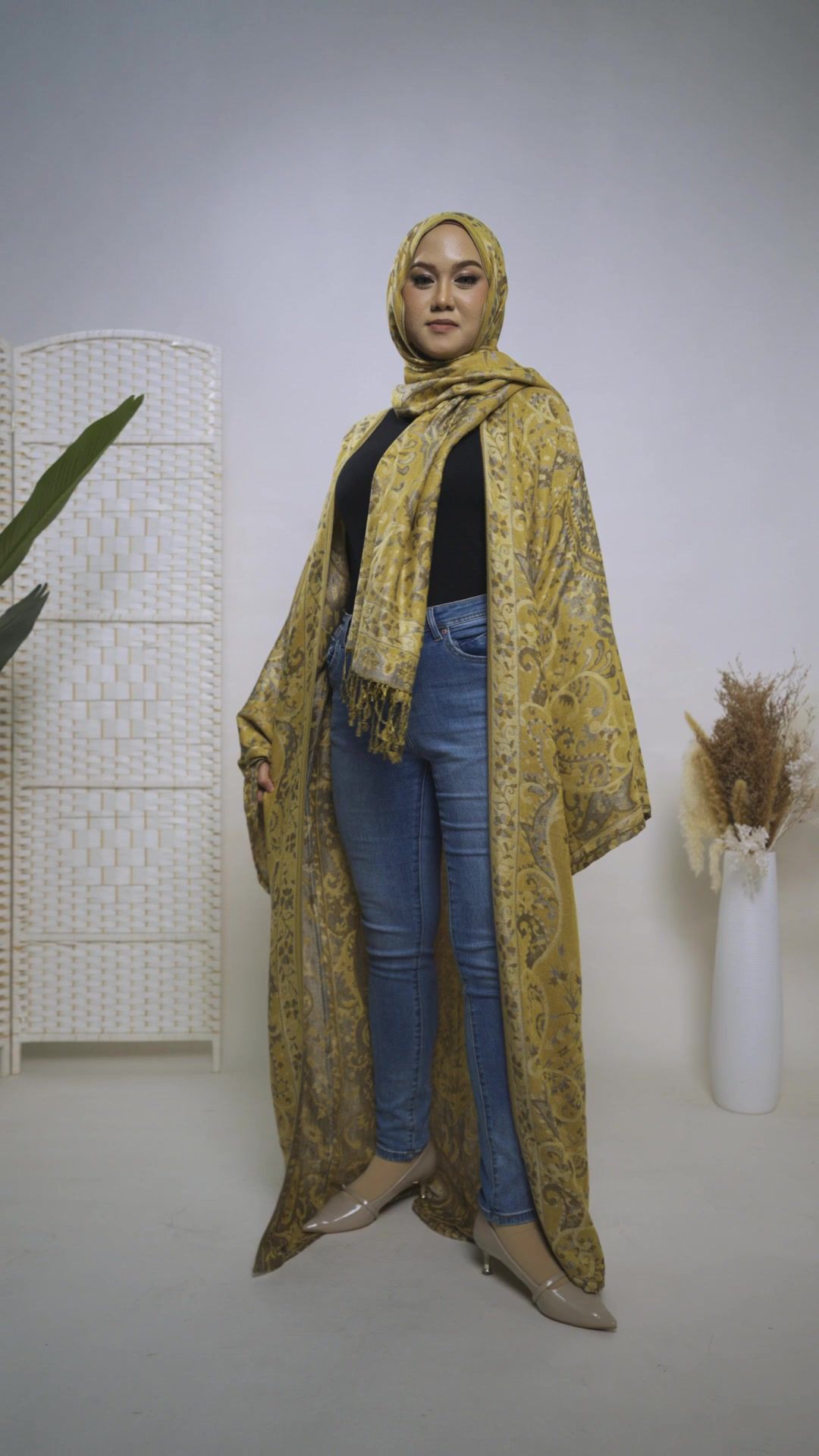 Pashmina Jalabiya olive